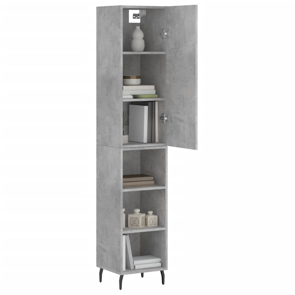 Highboard Concrete Grey 34.5x34x180 cm Engineered Wood