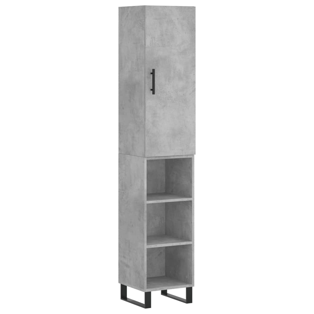 Highboard Concrete Grey 34.5x34x180 cm Engineered Wood