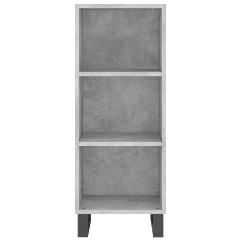 Highboard Concrete Grey 34.5x34x180 cm Engineered Wood