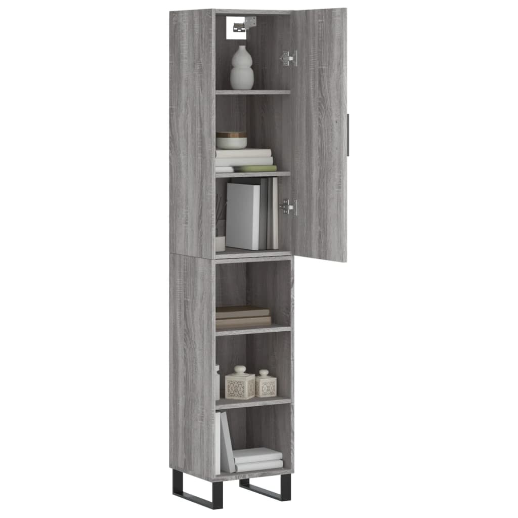 Highboard Grey Sonoma 34.5x34x180 cm Engineered Wood
