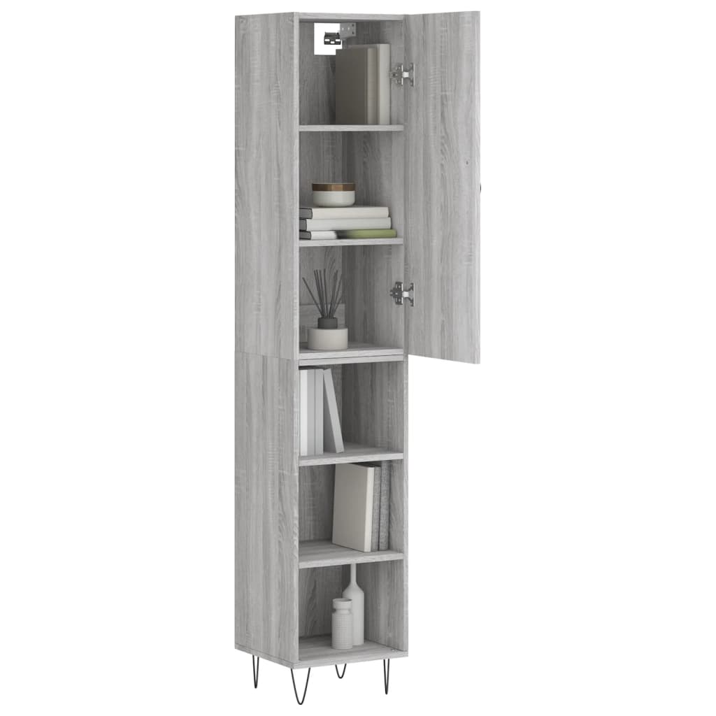 Highboard Grey Sonoma 34.5x34x180 cm Engineered Wood