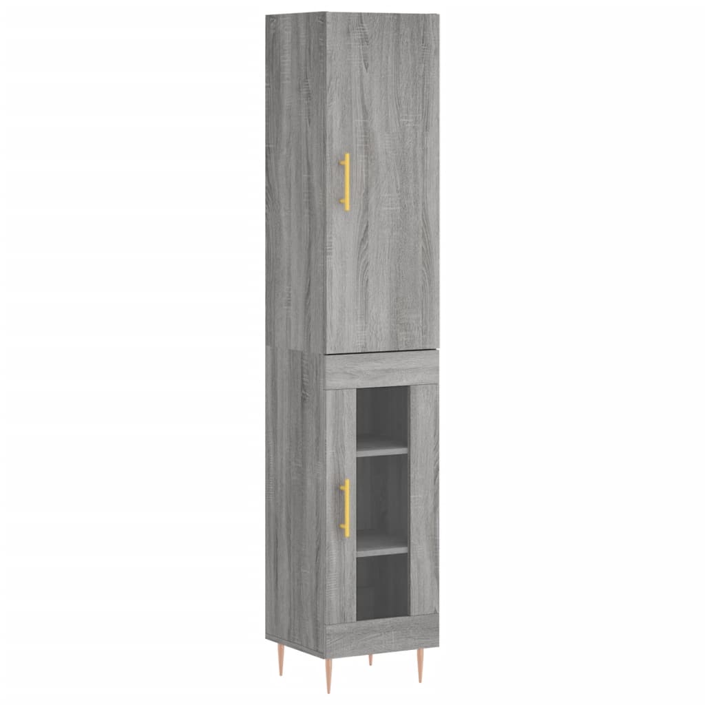Highboard Grey Sonoma 34.5x34x180 cm Engineered Wood