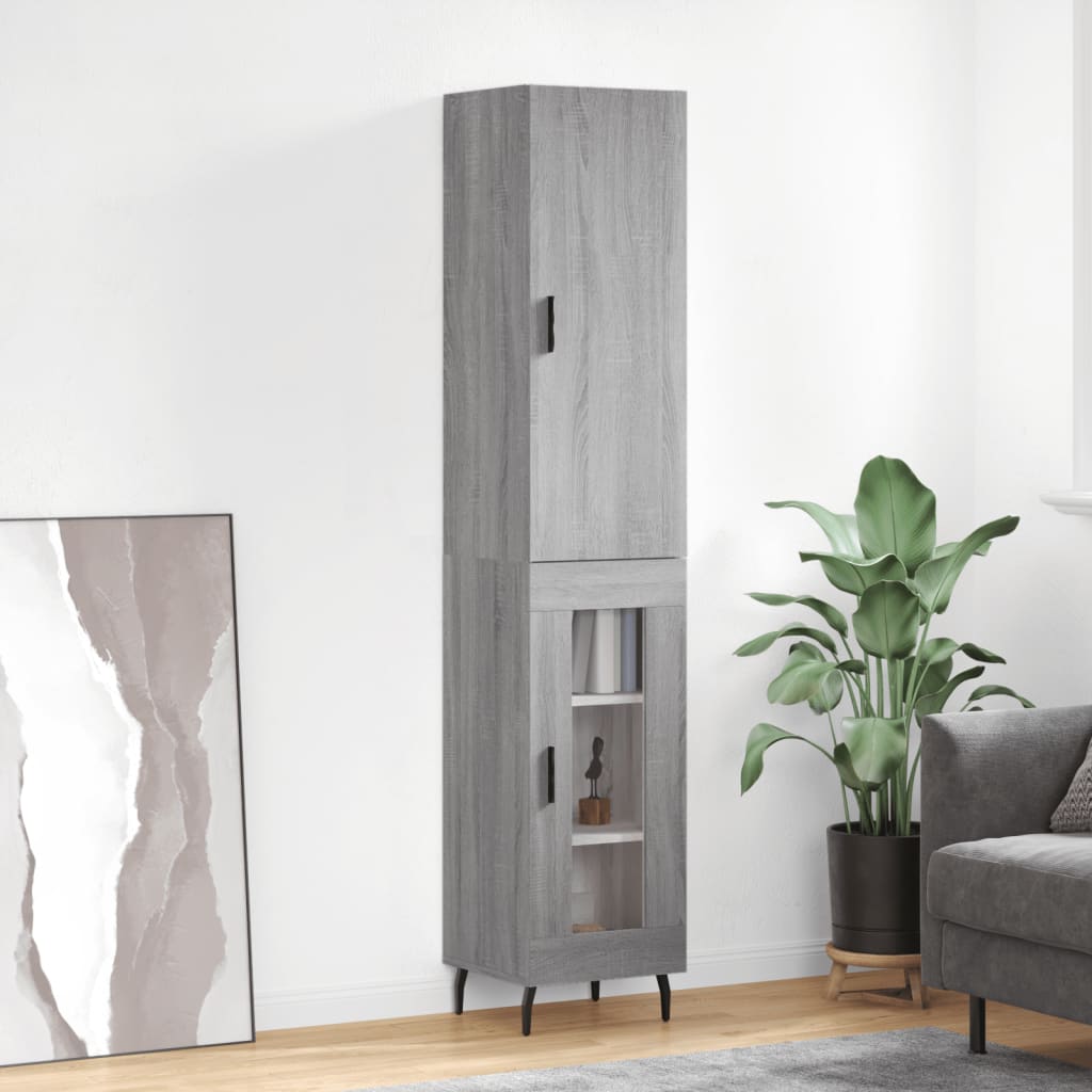 Highboard Grey Sonoma 34.5x34x180 cm Engineered Wood