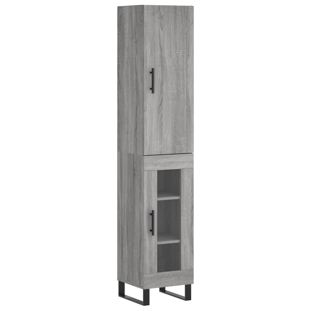 Highboard Grey Sonoma 34.5x34x180 cm Engineered Wood