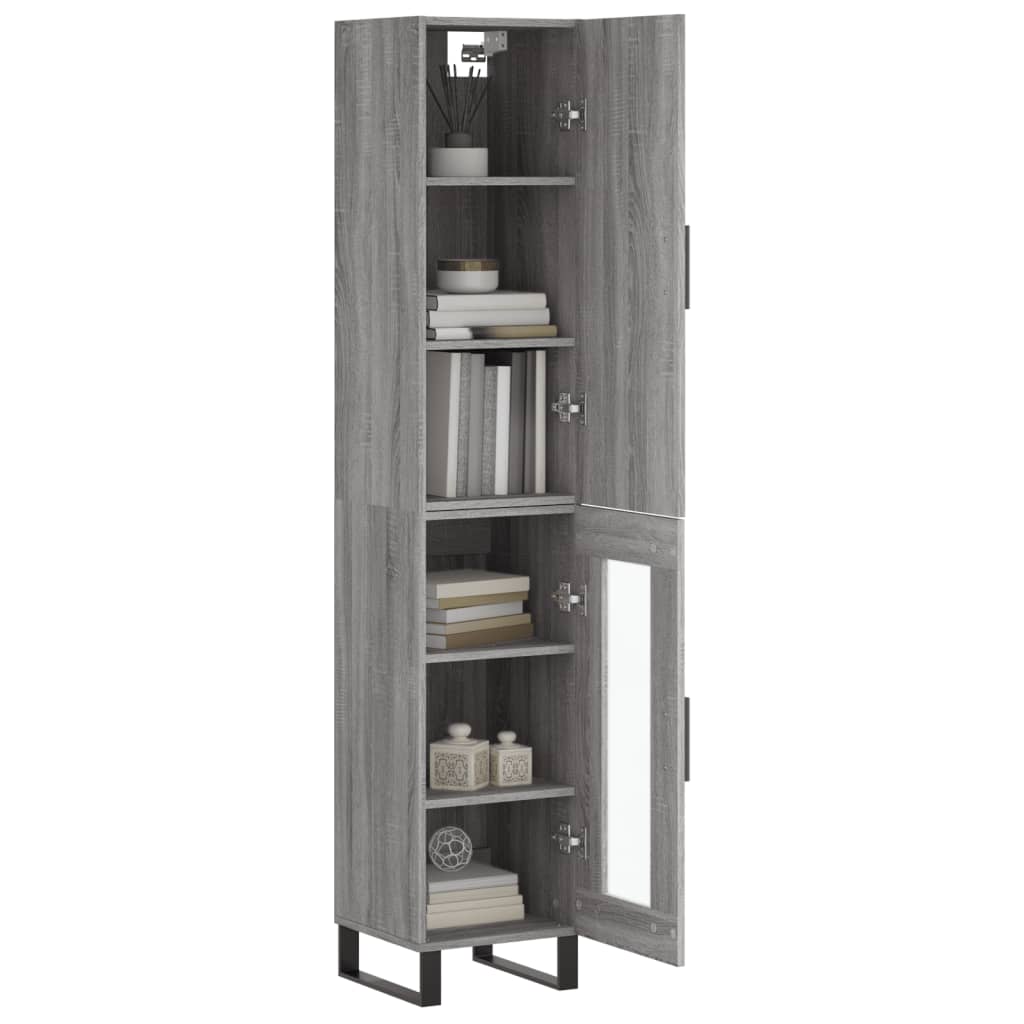 Highboard Grey Sonoma 34.5x34x180 cm Engineered Wood