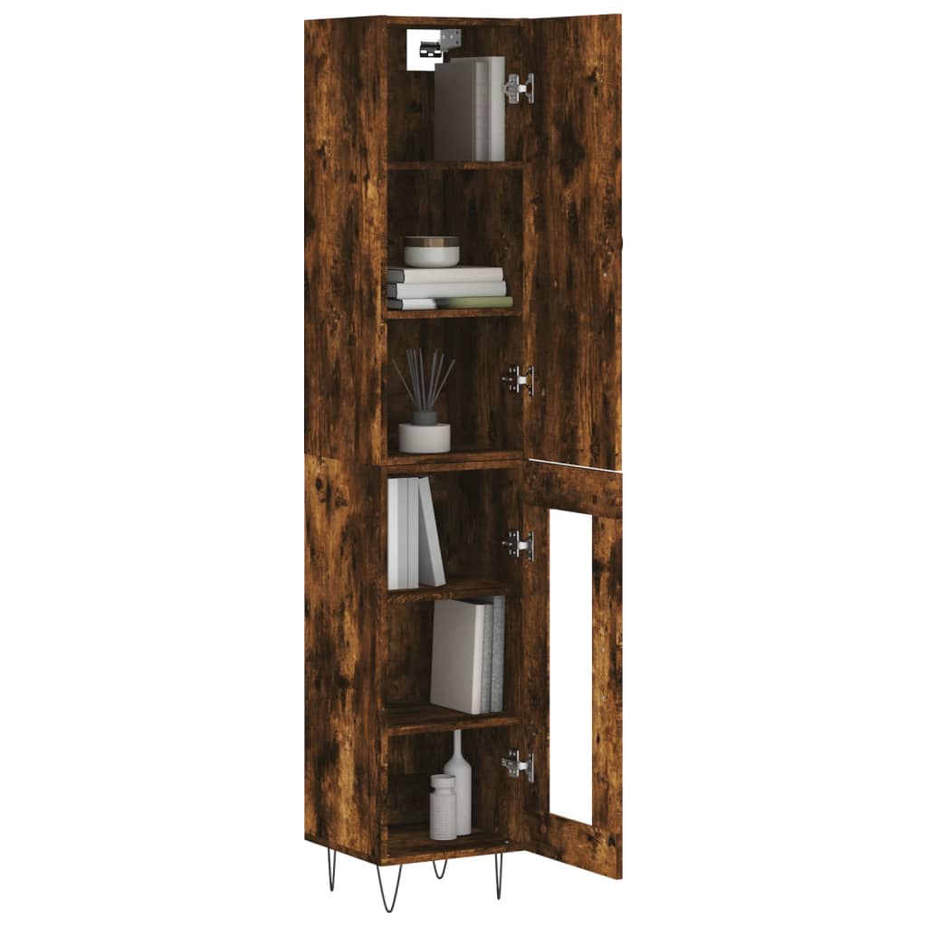 Highboard Smoked Oak 34.5x34x180 cm Engineered Wood