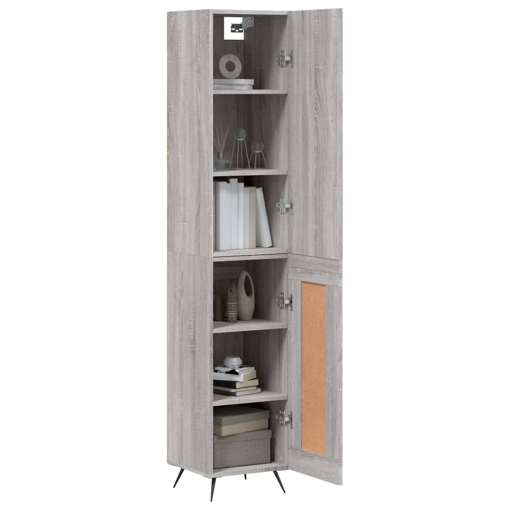 Highboard Grey Sonoma 34.5x34x180 cm Engineered Wood