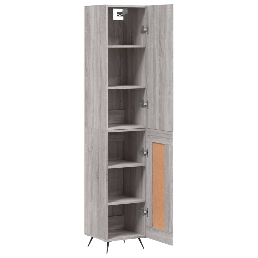Highboard Grey Sonoma 34.5x34x180 cm Engineered Wood