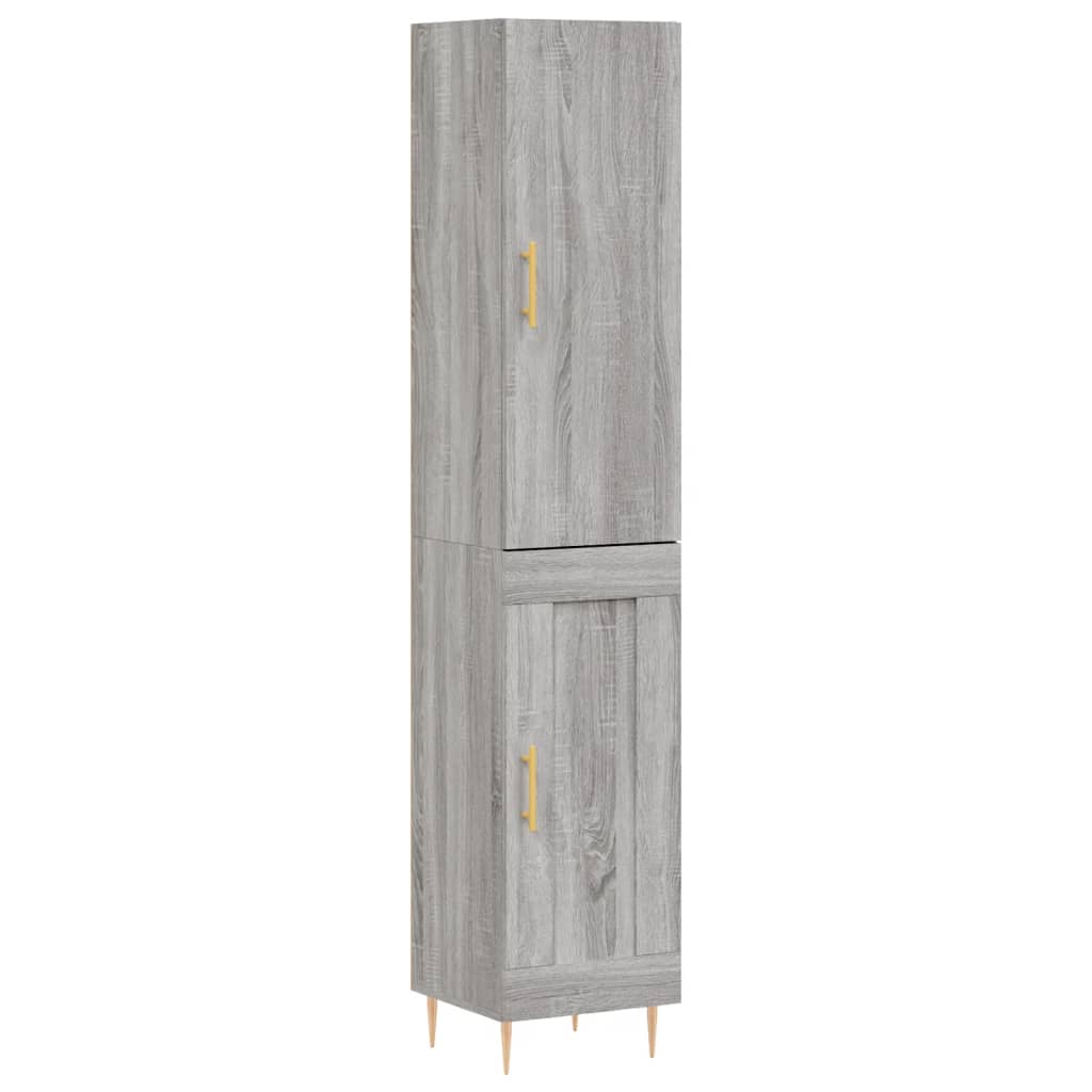 Highboard Grey Sonoma 34.5x34x180 cm Engineered Wood
