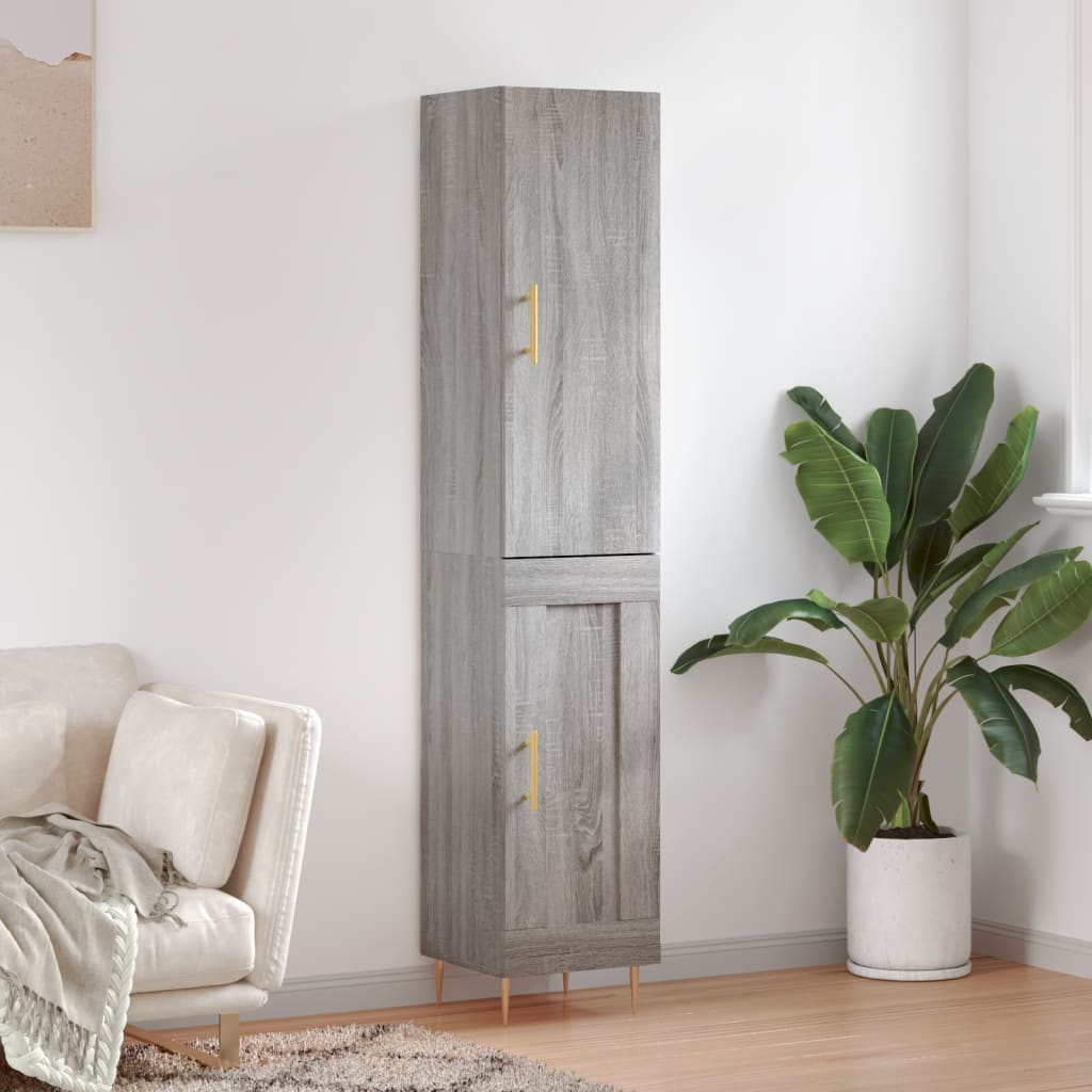Highboard Grey Sonoma 34.5x34x180 cm Engineered Wood