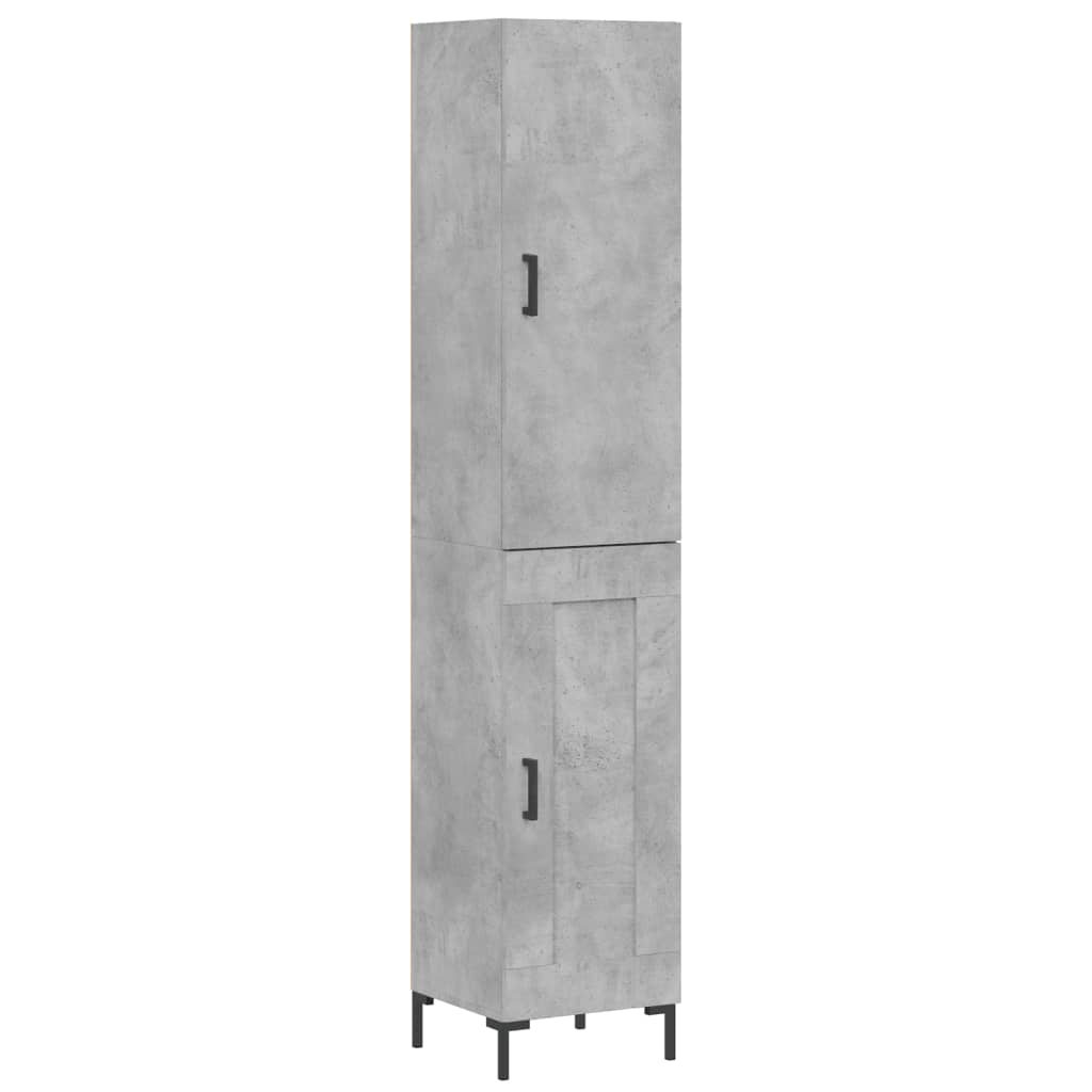 Highboard Concrete Grey 34.5x34x180 cm Engineered Wood