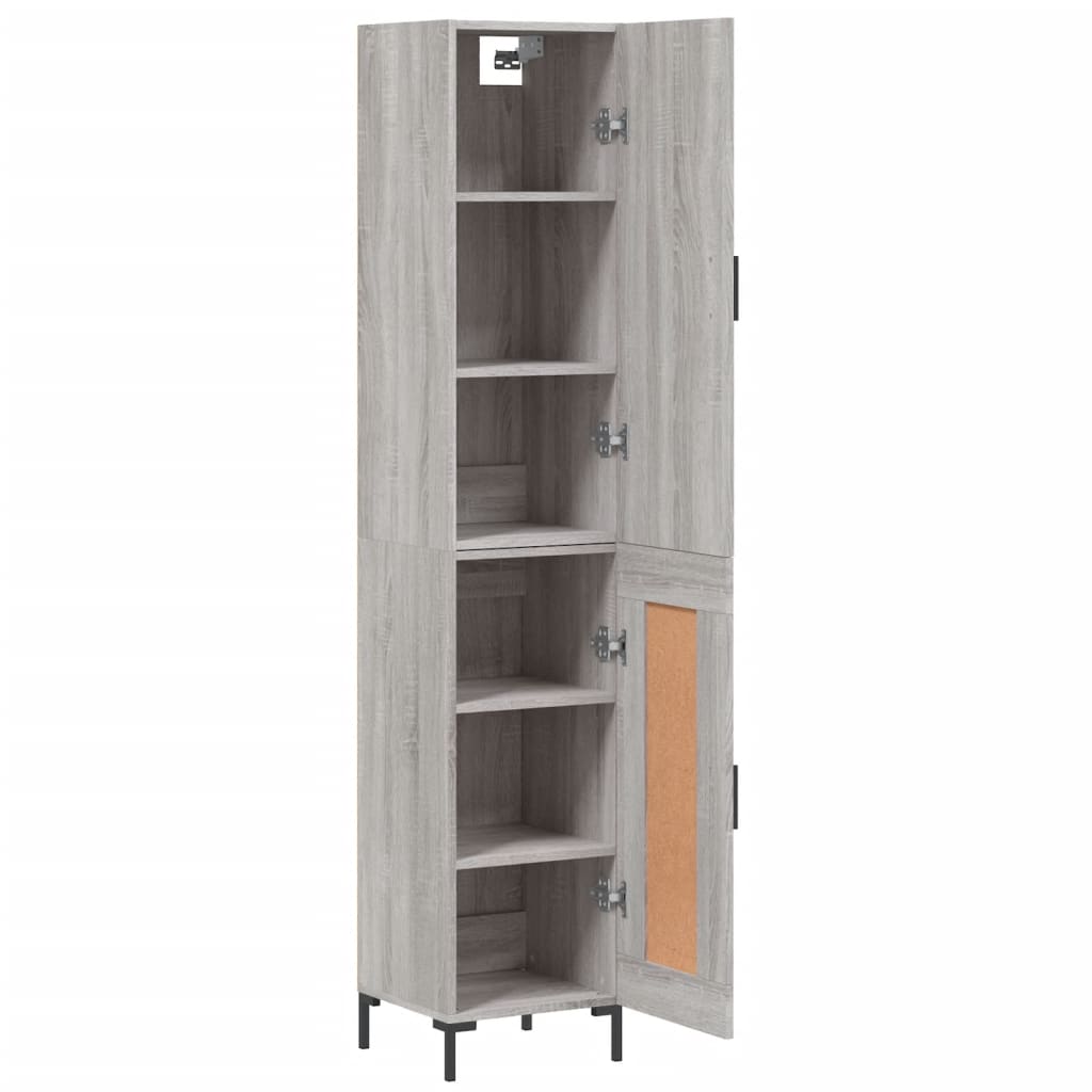 Highboard Grey Sonoma 34.5x34x180 cm Engineered Wood