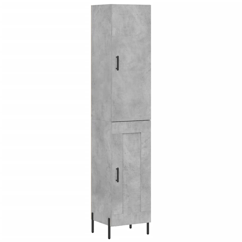 Highboard Concrete Grey 34.5x34x180 cm Engineered Wood