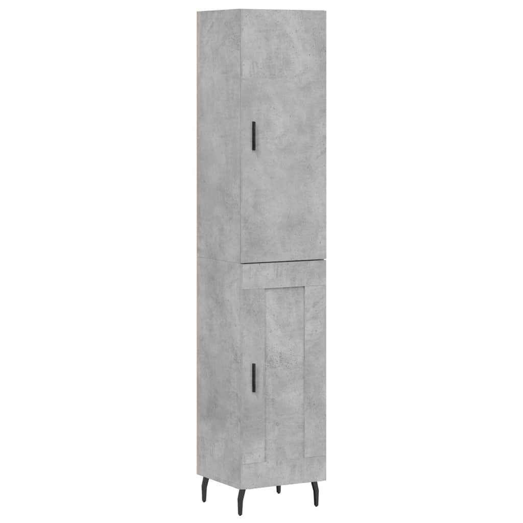 Highboard Concrete Grey 34.5x34x180 cm Engineered Wood