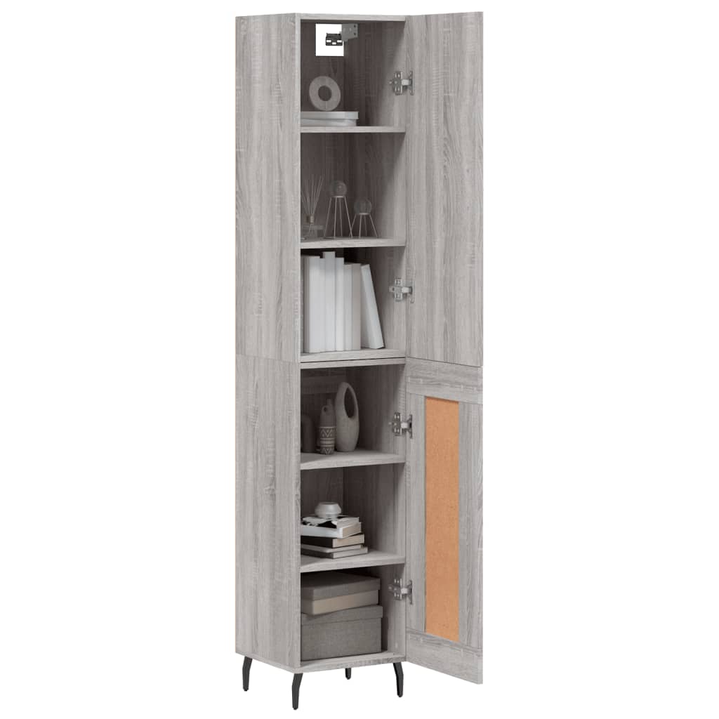 Highboard Grey Sonoma 34.5x34x180 cm Engineered Wood