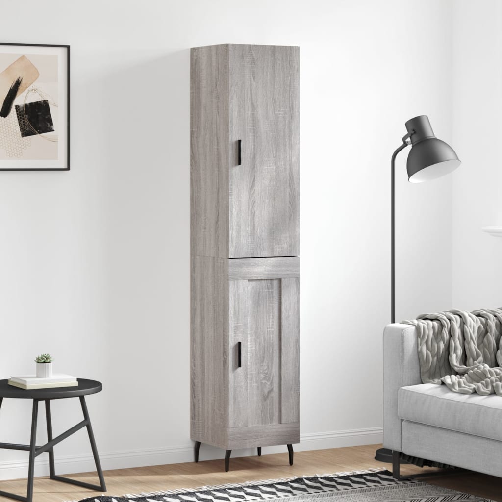 Highboard Grey Sonoma 34.5x34x180 cm Engineered Wood
