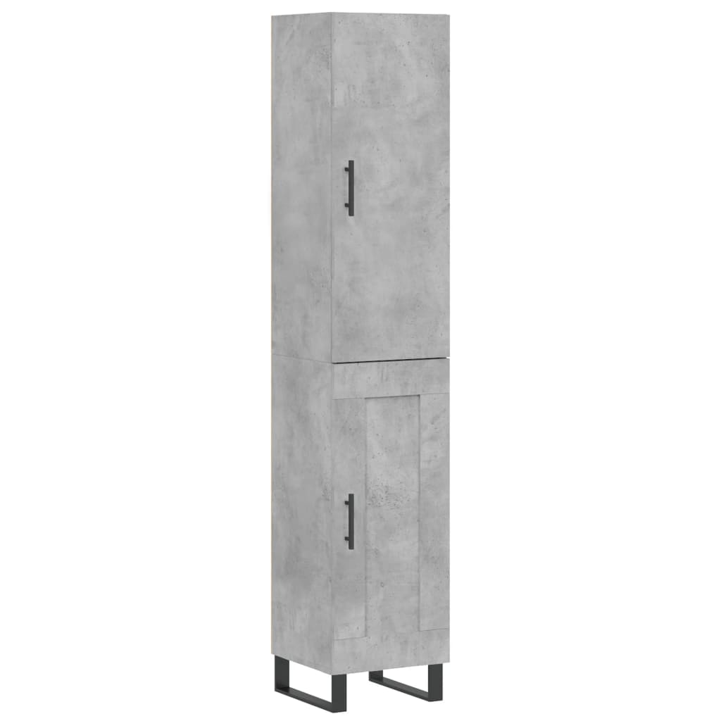 Highboard Concrete Grey 34.5x34x180 cm Engineered Wood