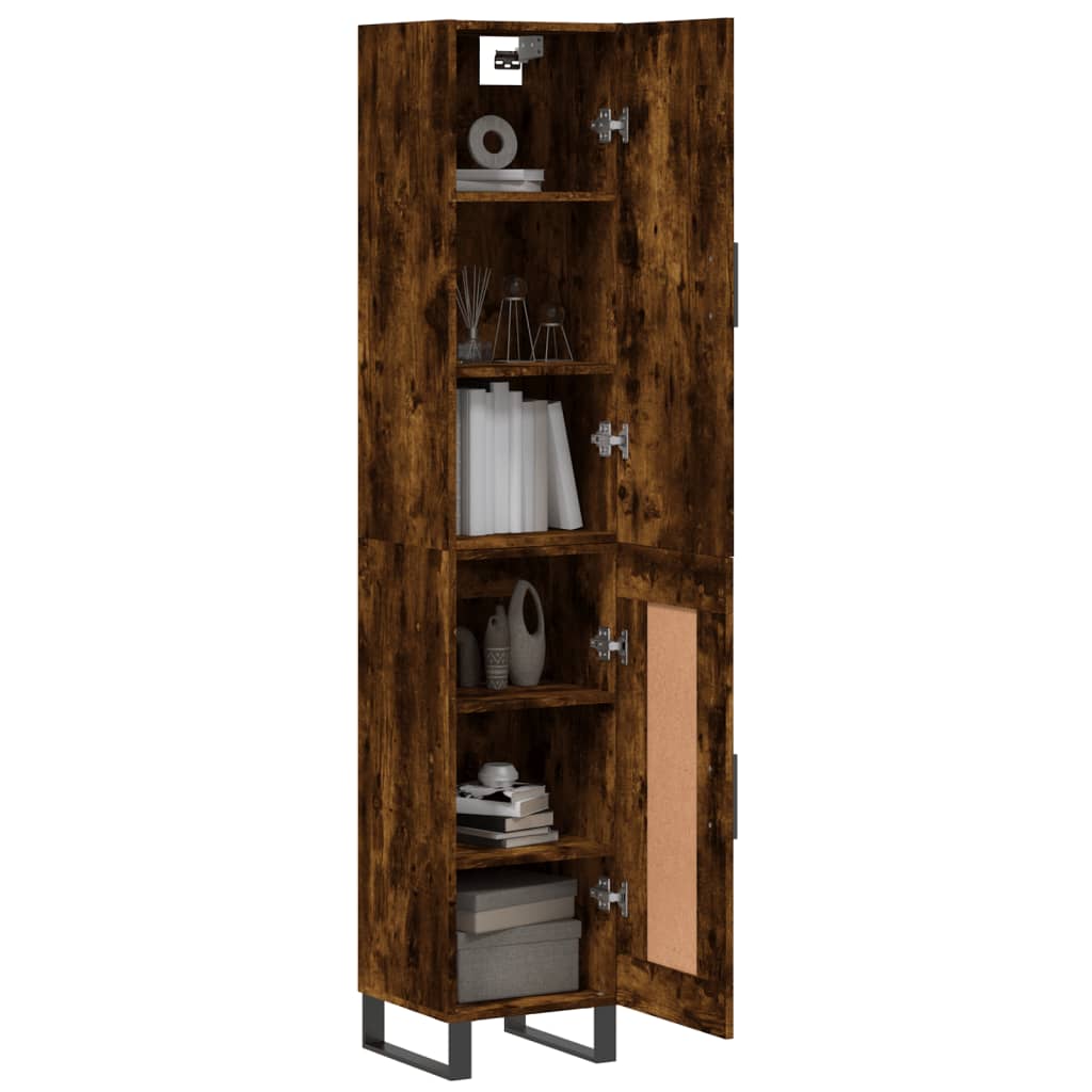 Highboard Smoked Oak 34.5x34x180 cm Engineered Wood