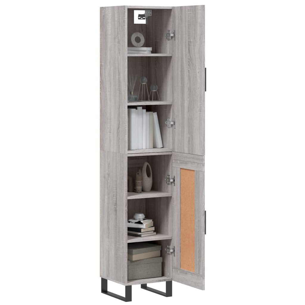 Highboard Grey Sonoma 34.5x34x180 cm Engineered Wood