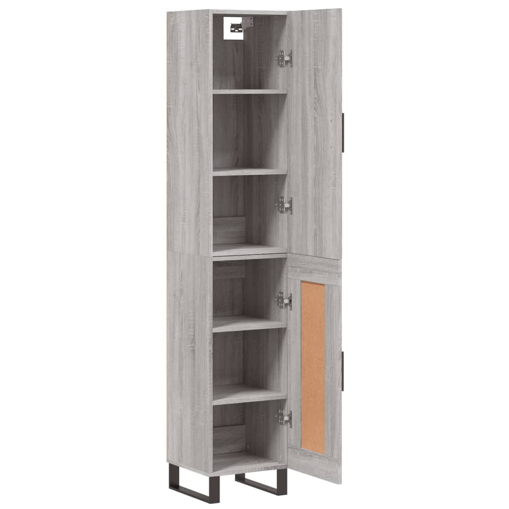 Highboard Grey Sonoma 34.5x34x180 cm Engineered Wood