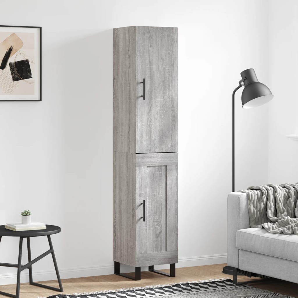 Highboard Grey Sonoma 34.5x34x180 cm Engineered Wood