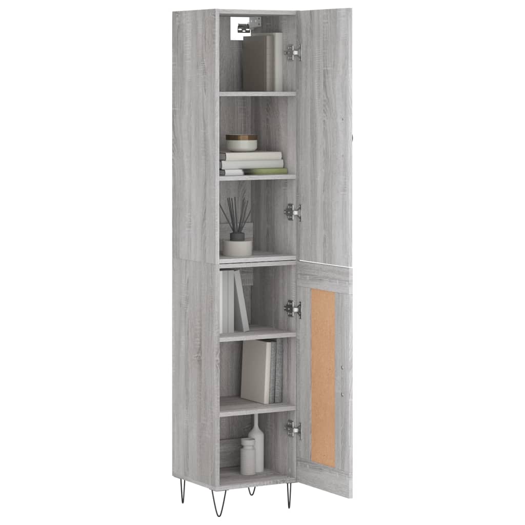 Highboard Grey Sonoma 34.5x34x180 cm Engineered Wood
