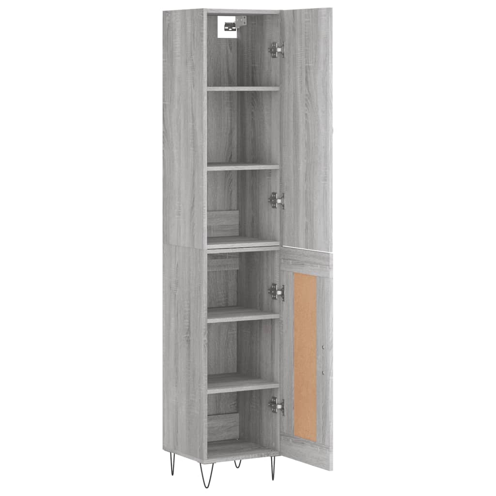 Highboard Grey Sonoma 34.5x34x180 cm Engineered Wood