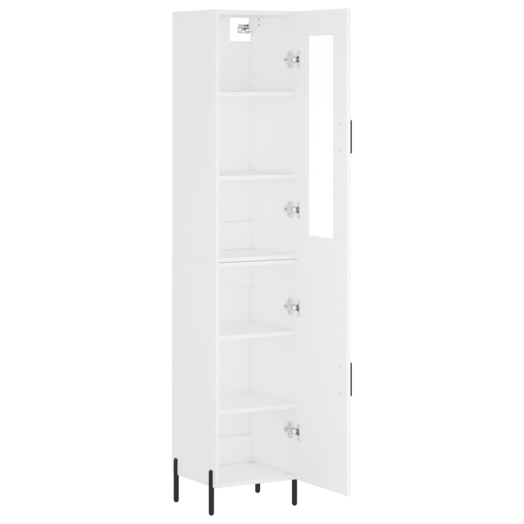 Highboard White 34.5x34x180 cm Engineered Wood