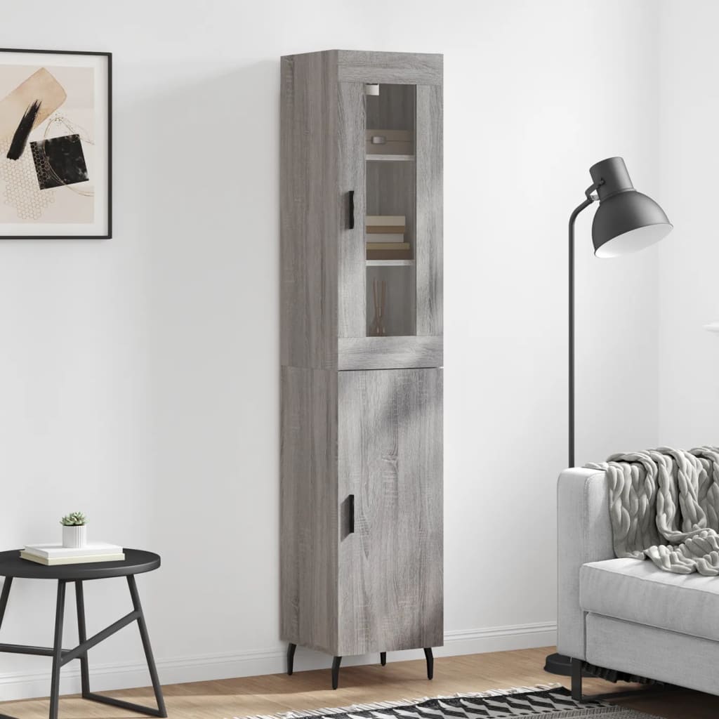 Highboard Grey Sonoma 34.5x34x180 cm Engineered Wood