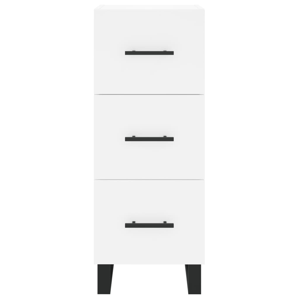 Highboard White 34.5x34x180 cm Engineered Wood