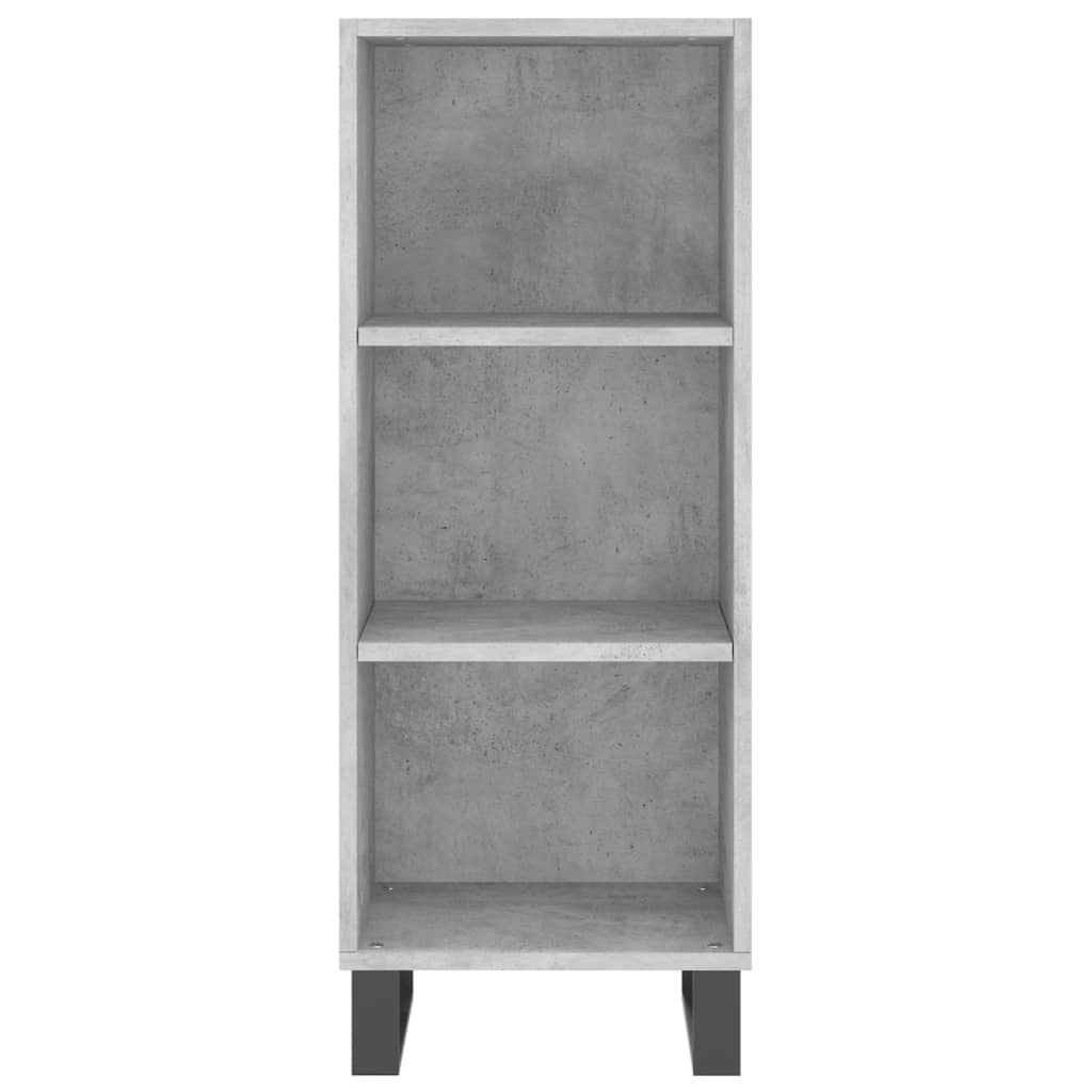 Highboard Concrete Grey 34.5x34x180 cm Engineered Wood