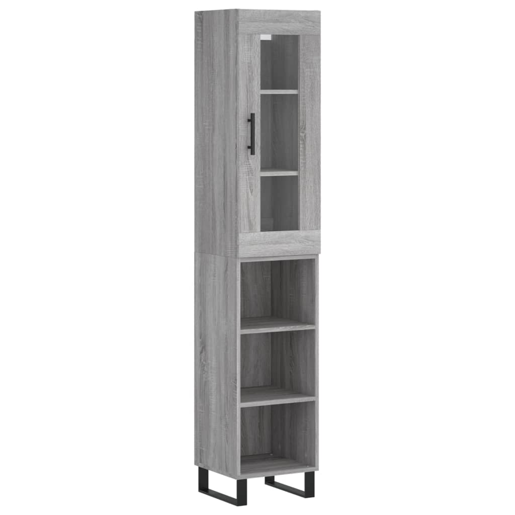 Highboard Grey Sonoma 34.5x34x180 cm Engineered Wood