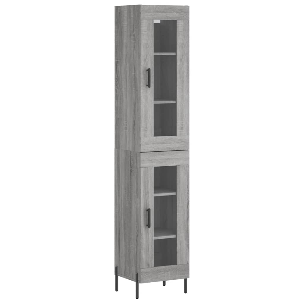 Highboard Grey Sonoma 34.5x34x180 cm Engineered Wood