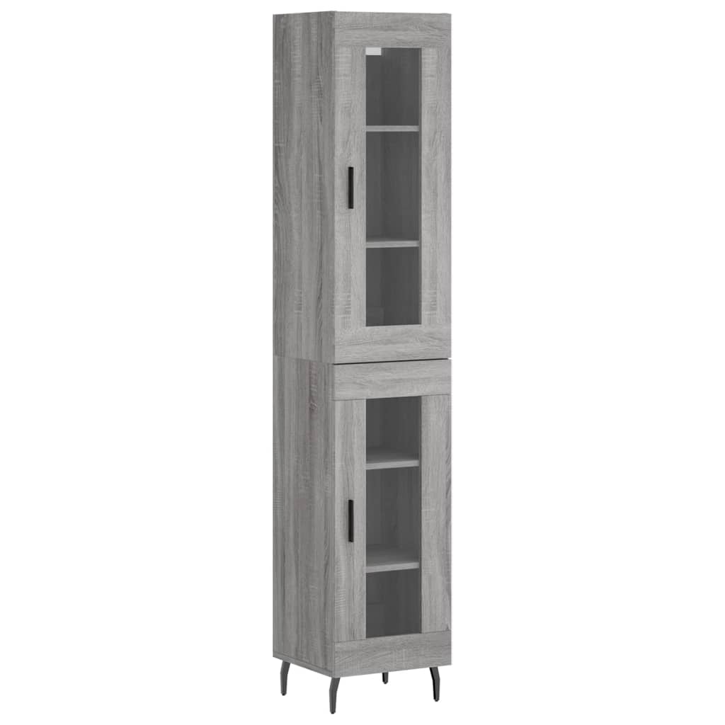 Highboard Grey Sonoma 34.5x34x180 cm Engineered Wood