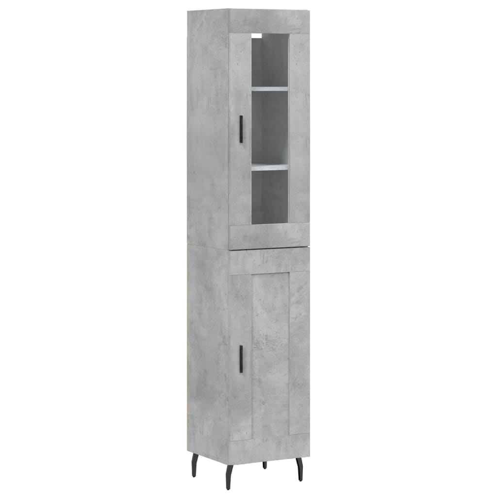 Highboard Concrete Grey 34.5x34x180 cm Engineered Wood