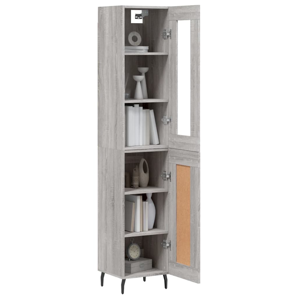 Highboard Grey Sonoma 34.5x34x180 cm Engineered Wood