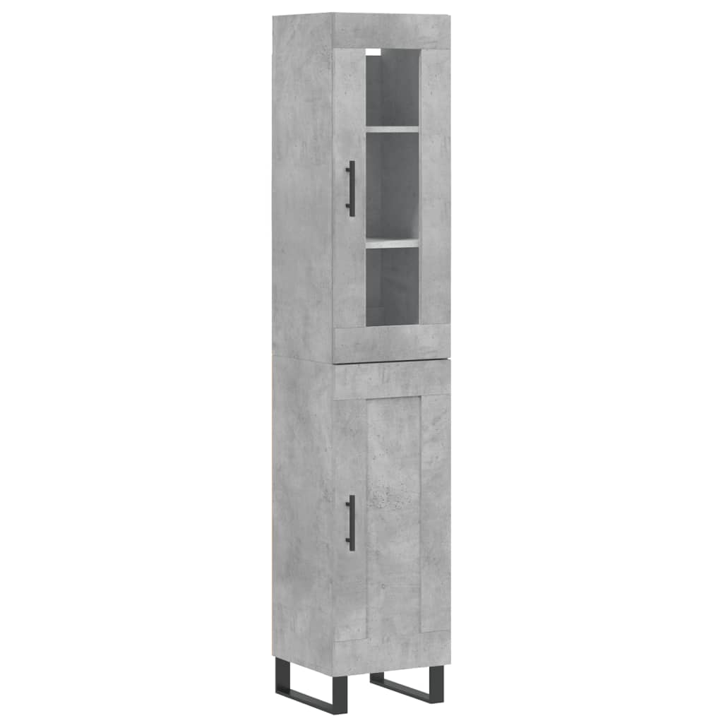 Highboard Concrete Grey 34.5x34x180 cm Engineered Wood