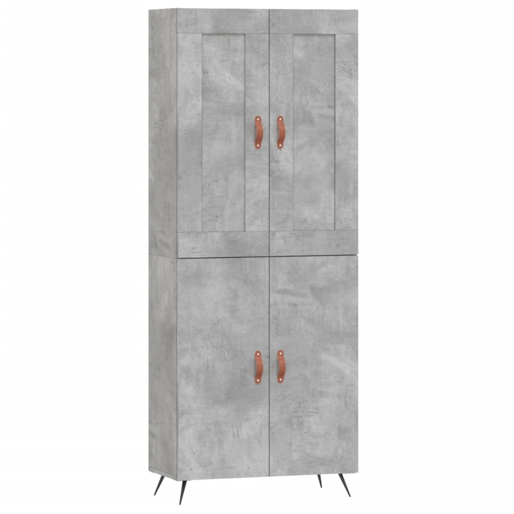 Highboard Concrete Grey 69.5x34x180 cm Engineered Wood
