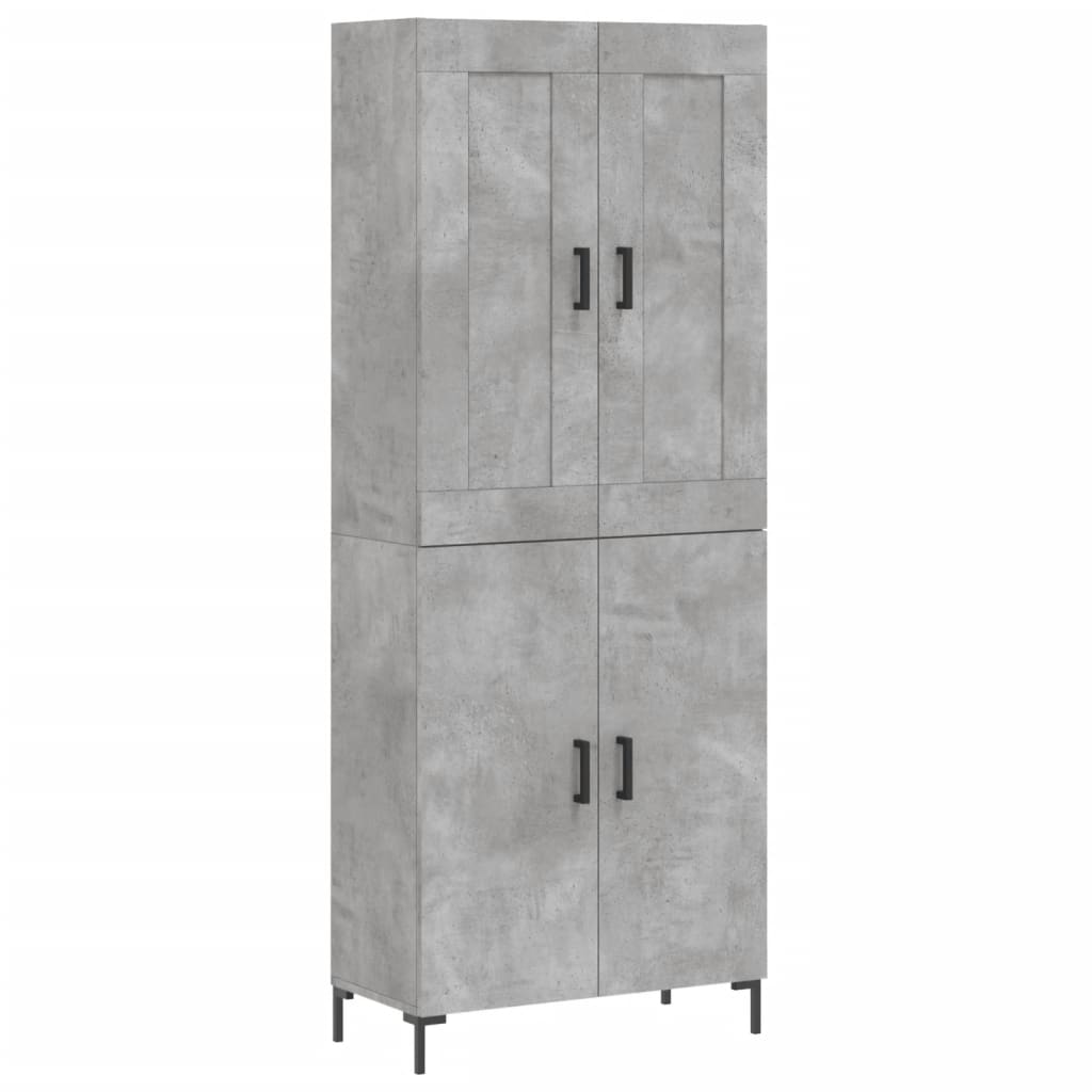 Highboard Concrete Grey 69.5x34x180 cm Engineered Wood