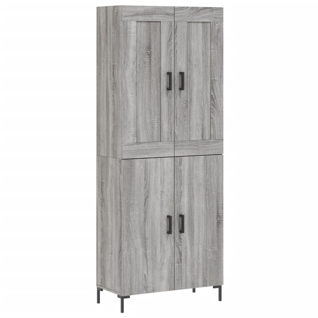 Highboard Grey Sonoma 69.5x34x180 cm Engineered Wood