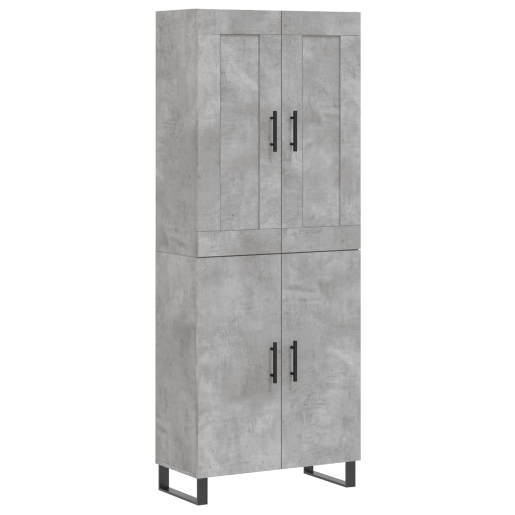 Highboard Concrete Grey 69.5x34x180 cm Engineered Wood