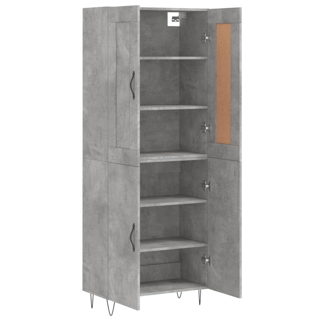 Highboard Concrete Grey 69.5x34x180 cm Engineered Wood