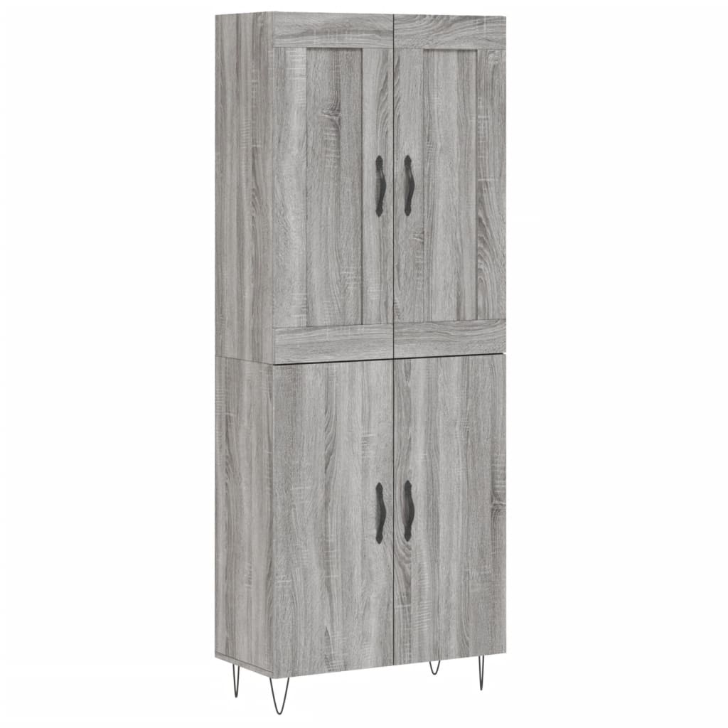 Highboard Grey Sonoma 69.5x34x180 cm Engineered Wood
