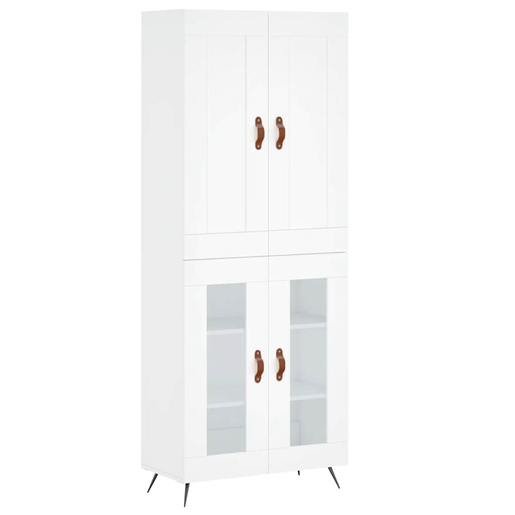 Highboard White 69.5x34x180 cm Engineered Wood
