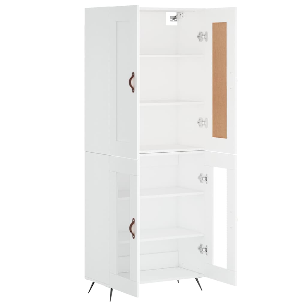 Highboard White 69.5x34x180 cm Engineered Wood