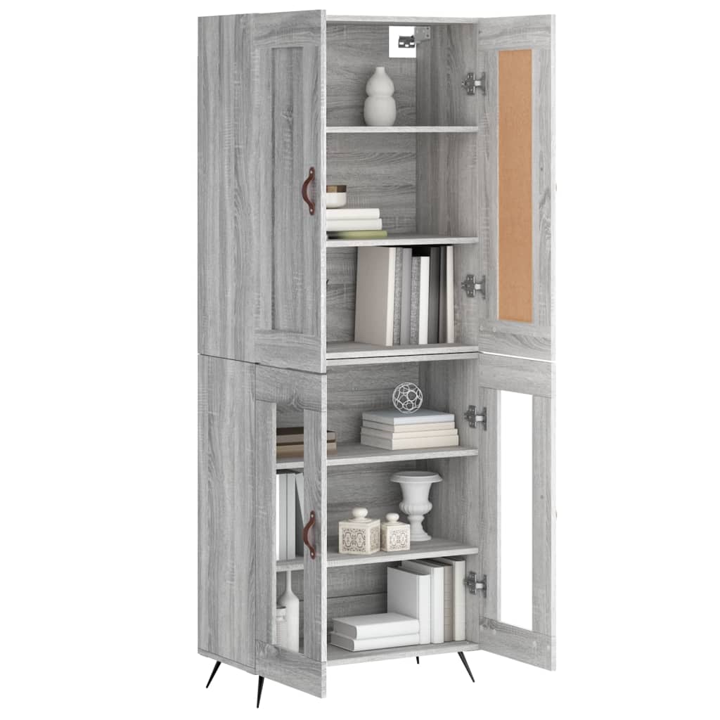 Highboard Grey Sonoma 69.5x34x180 cm Engineered Wood