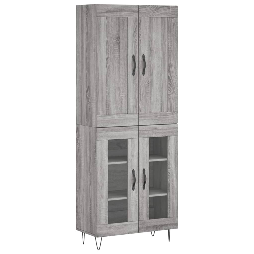 Highboard Grey Sonoma 69.5x34x180 cm Engineered Wood