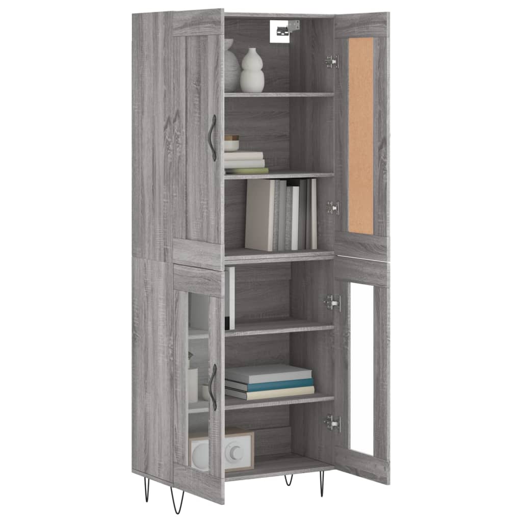 Highboard Grey Sonoma 69.5x34x180 cm Engineered Wood
