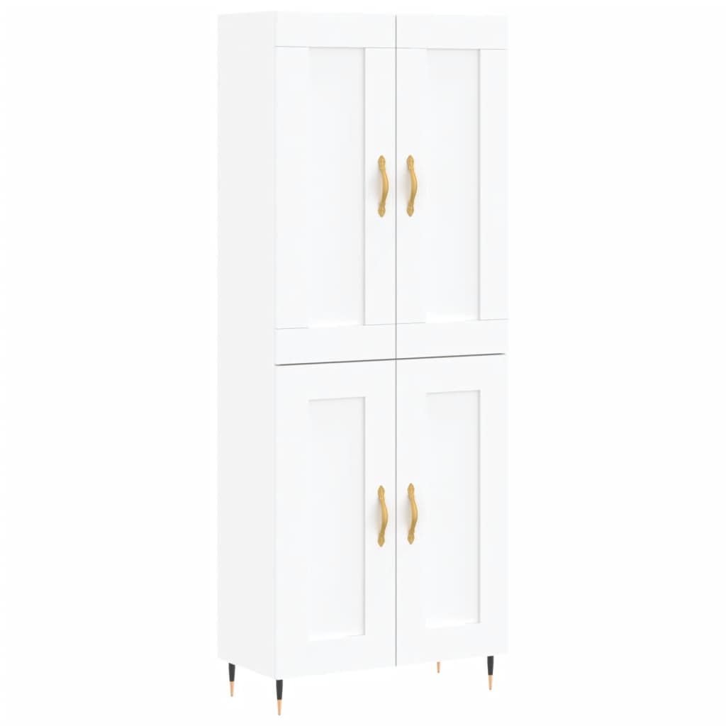 Highboard White 69.5x34x180 cm Engineered Wood