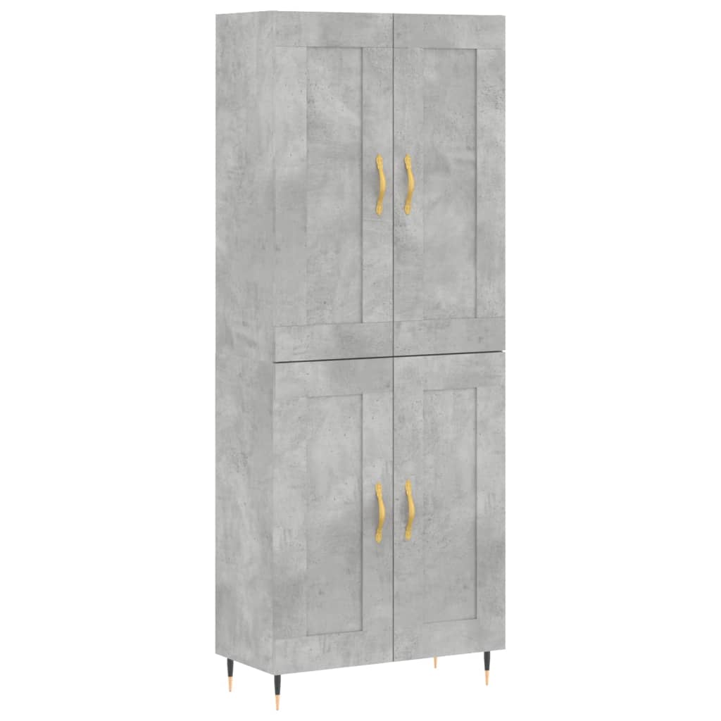 Highboard Concrete Grey 69.5x34x180 cm Engineered Wood